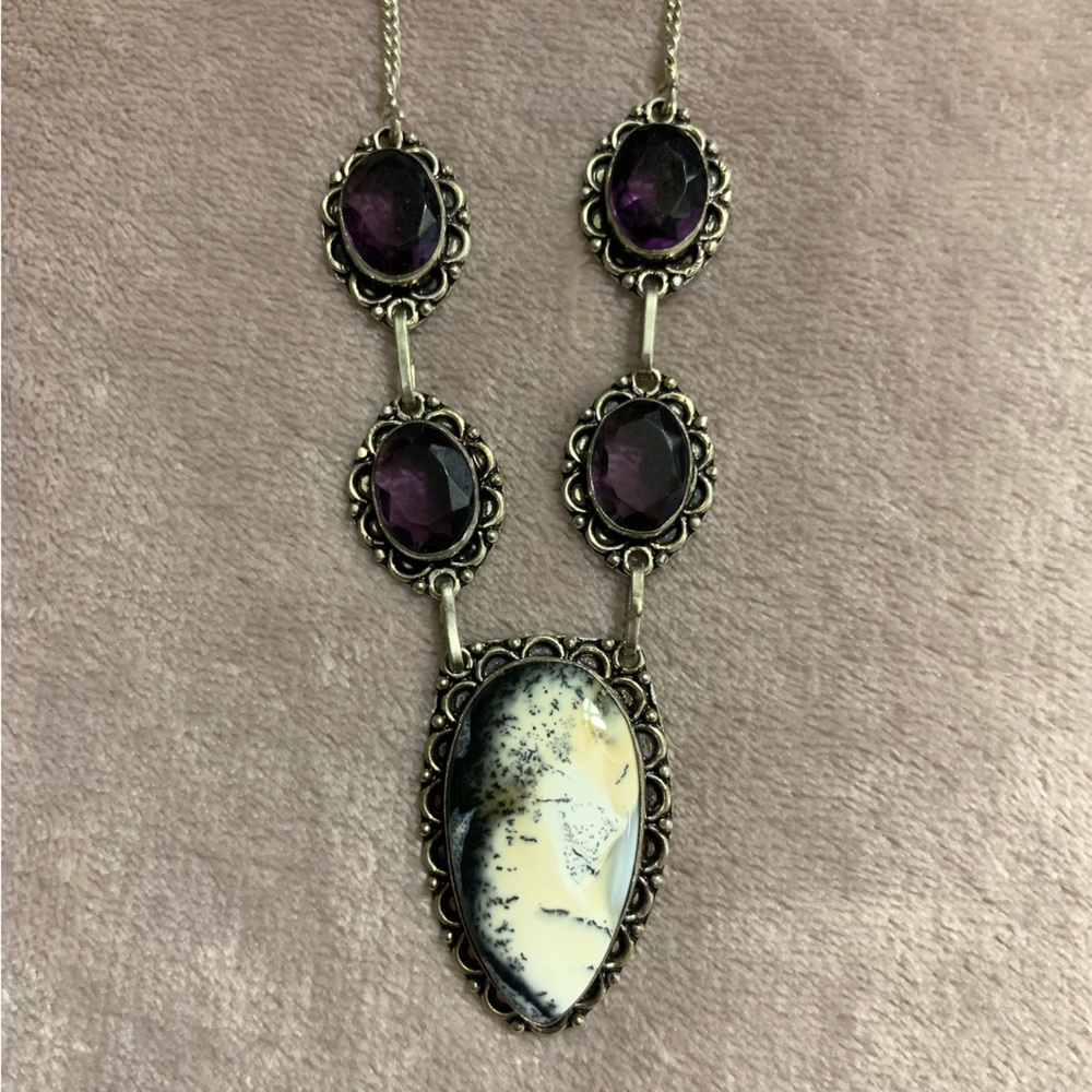 Purple gemstone necklace